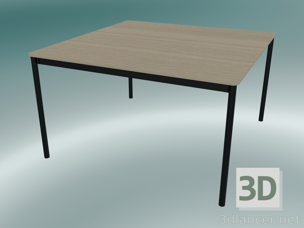 3d model Square table Base 128x128 cm (Oak, Black) - preview
