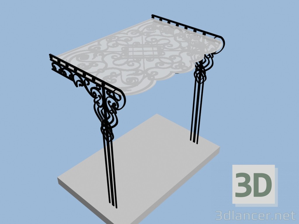modello 3D visiera metallo - anteprima