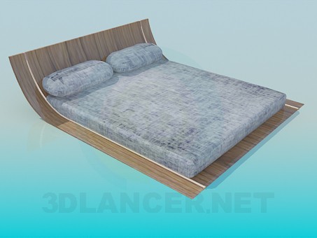 3D Modell Niedrige Doppelbett - Vorschau