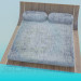 3d модель Низкая двуспальная кровать – превью