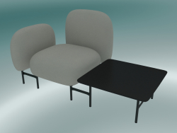 Isole modular seat system (NN1, seat with square table on the left, armrest on the right)