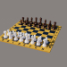 3d Шахматная доска с шахматами. Chess board with chess. Шахматная доска с шахматами. модель купить - ракурс