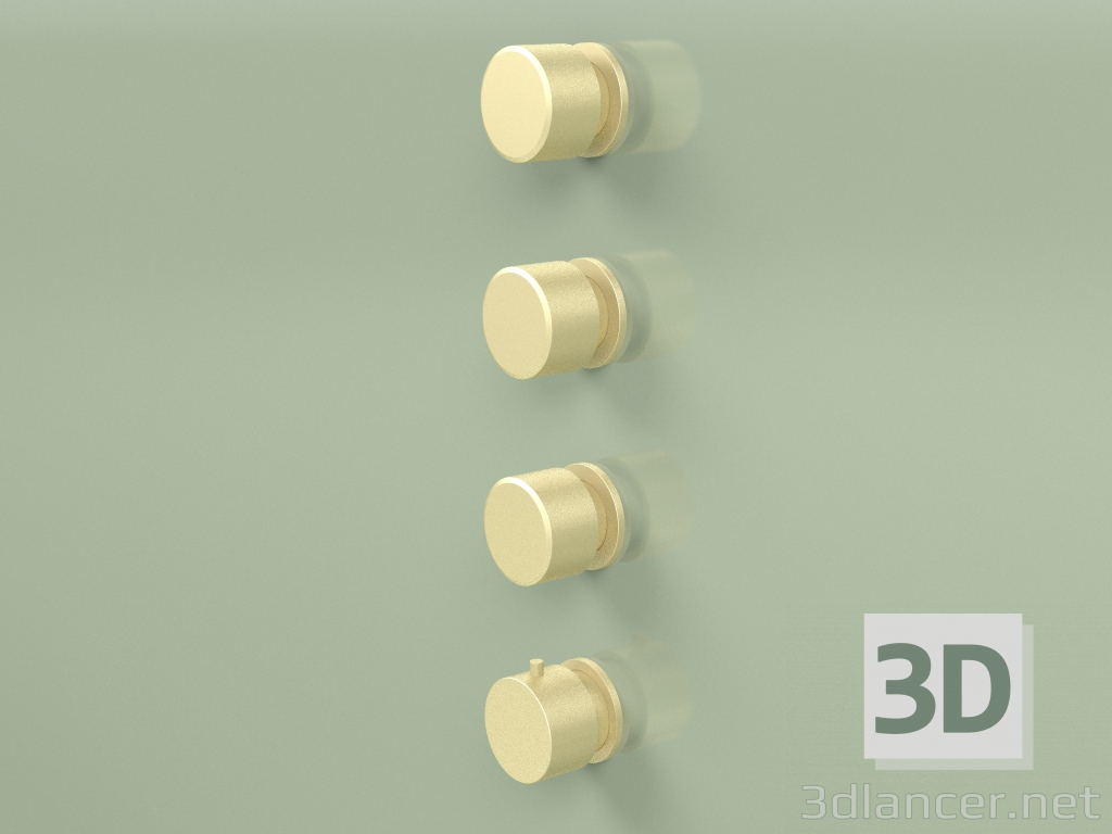 3 डी मॉडल 3 शट-ऑफ वाल्व के साथ थर्मोस्टेटिक मिक्सर सेट (16 50 0, OC) - पूर्वावलोकन