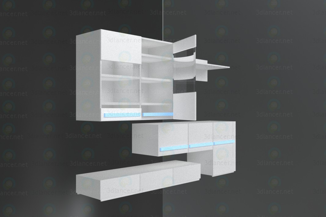 3d Combi-cabinet model buy - render