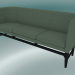 3d model Triple sofá Mayor (AJ5, H 82cm, 62x200cm, Roble teñido negro, Divina - 944) - vista previa