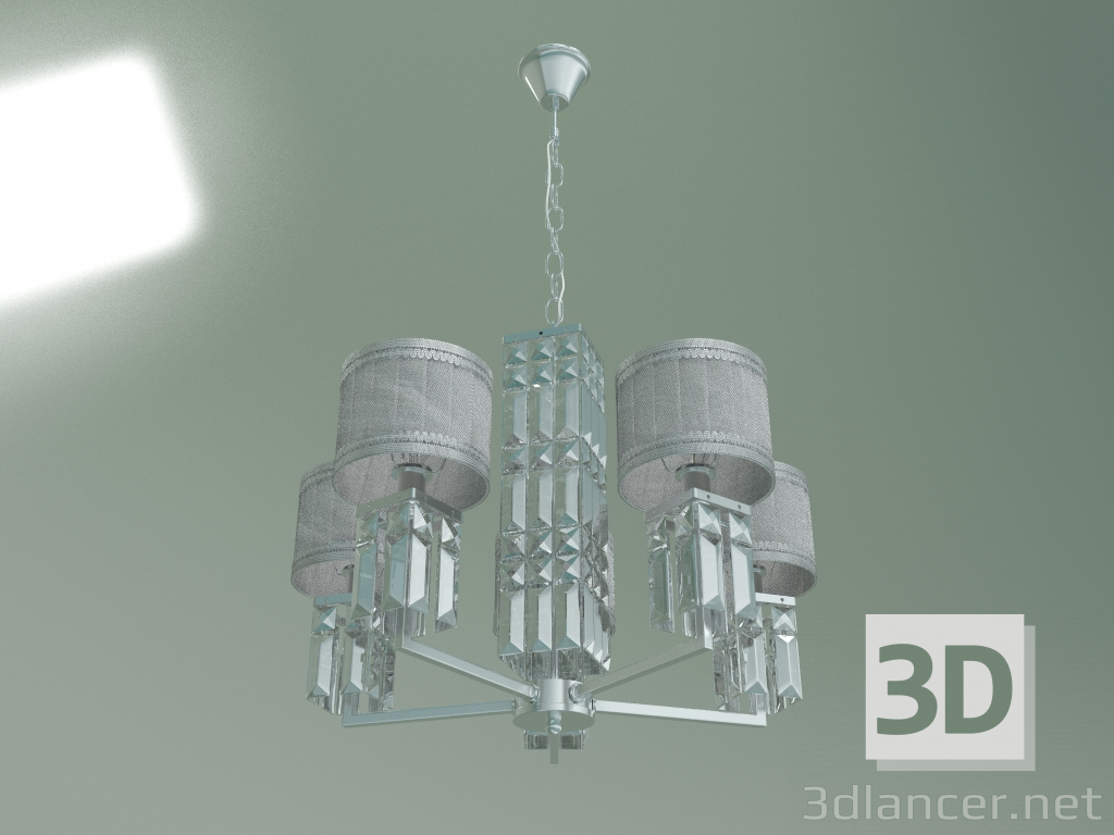 3d model Hanging chandelier 10099-5 (chrome-clear crystal) - preview