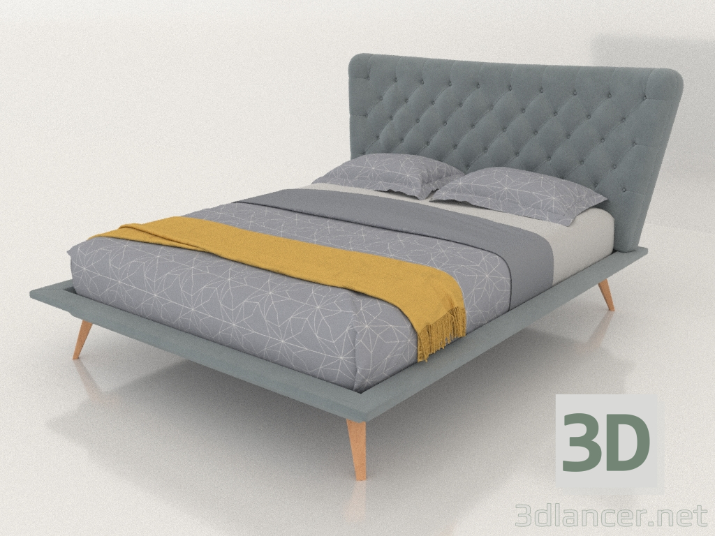 3D Modell Bett Bohemia 160x200 (grau) - Vorschau