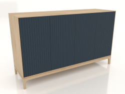 Frezelenmiş cepheli TV sehpası FARGO 1600x500x950 mm (koyu kobalt, açık meşe, seçenek 2)
