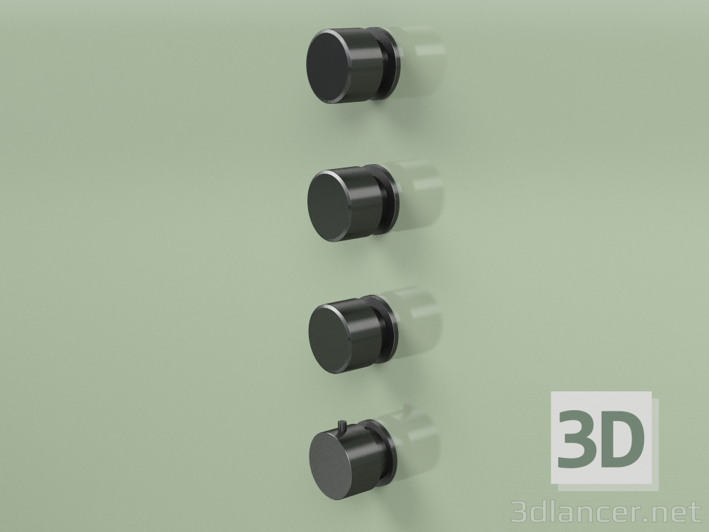 3d model Thermostatic mixer set with 3 shut-off valves (16 50 0, ON) - preview