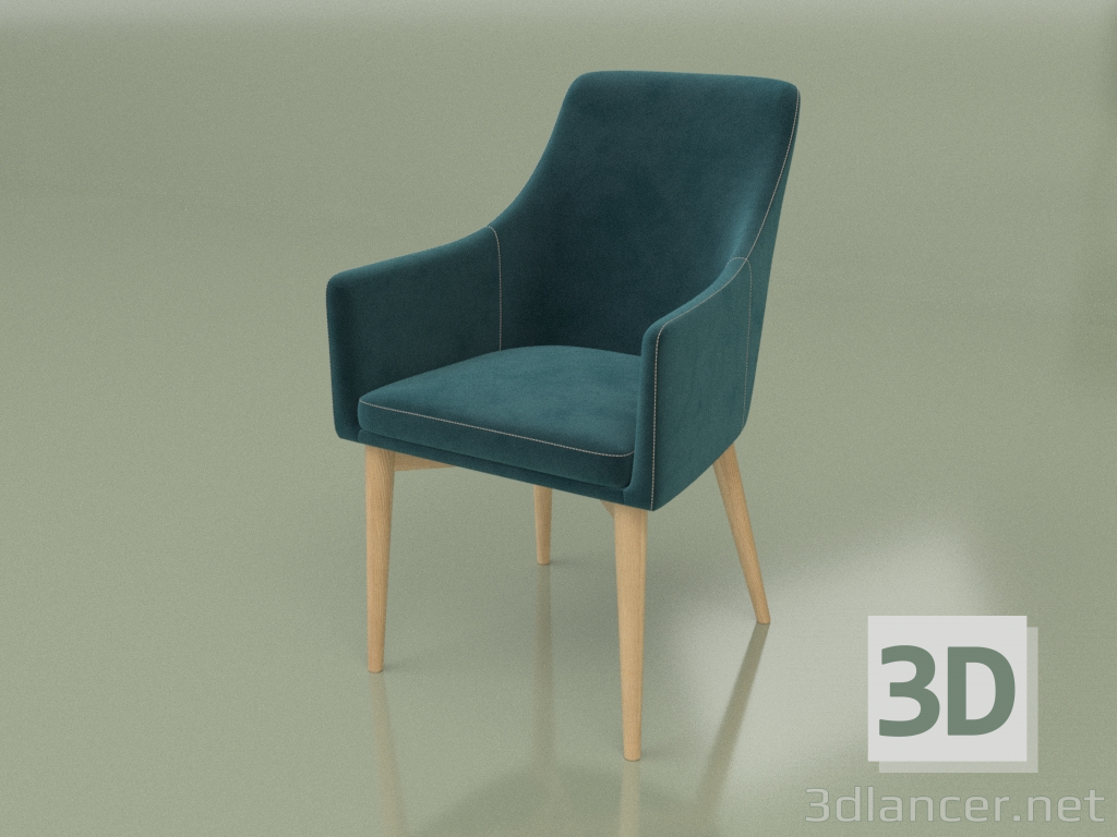 modèle 3D Demi-fauteuil Miami (Chêne blanc) - preview