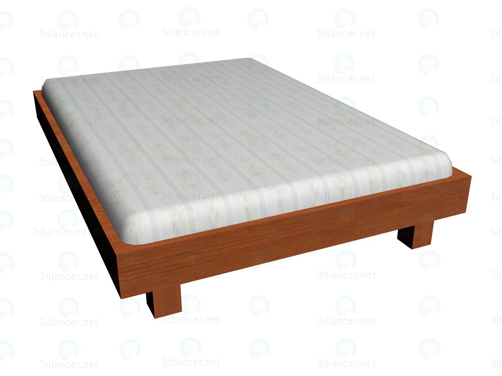 3 डी मॉडल बिस्तर 140x200cm (कोई चारपाई की अगली पीठ) - पूर्वावलोकन