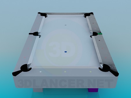 modello 3D tavolo da biliardo chiaro - anteprima