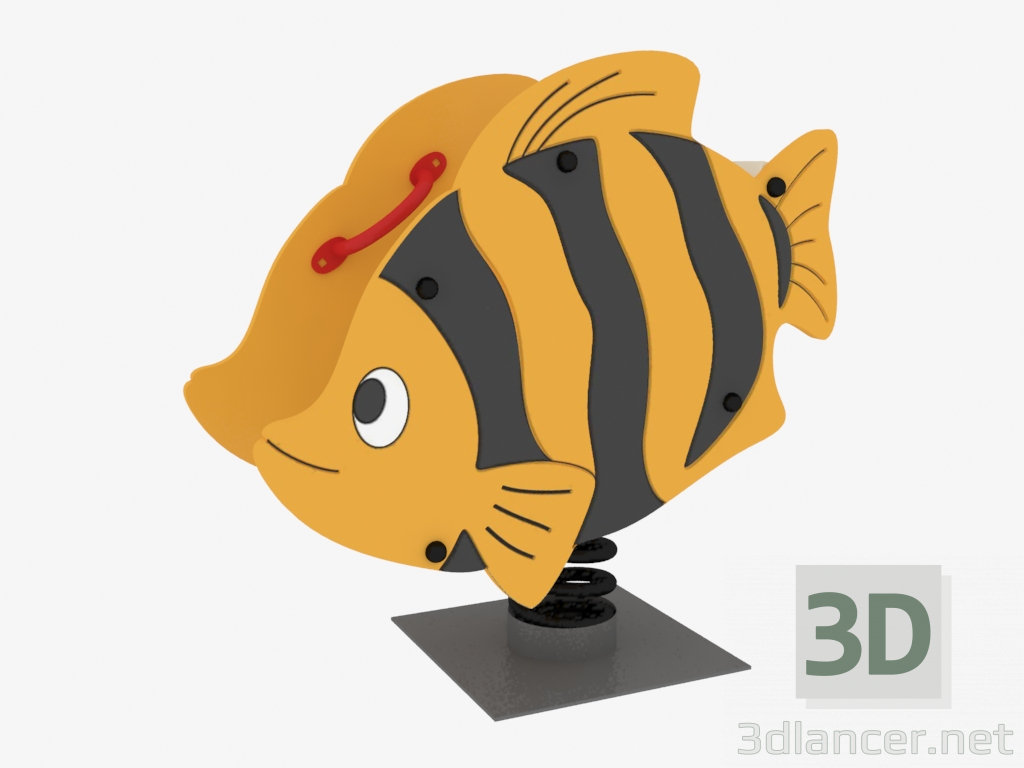 3d model Rocking chair of a children's playground Fish (6107) - preview