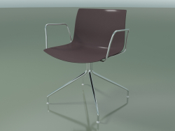 Chair 0207 (swivel, with armrests, chrome, polypropylene PO00404)