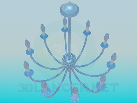 modello 3D Lampadario con candelabri - anteprima