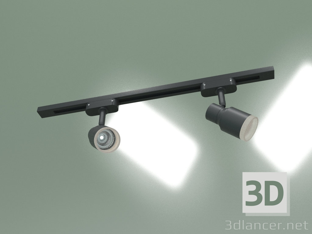 3d model Foco LED sobre riel Molly LTB31 (negro) - vista previa