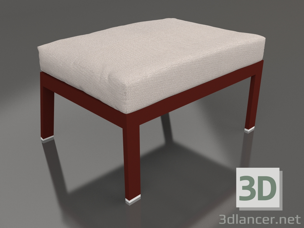 3D Modell Pouf für einen Stuhl (Weinrot) - Vorschau