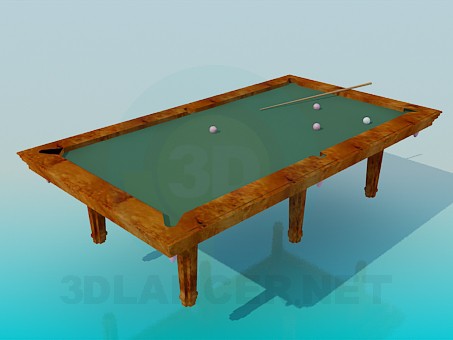 3d model mesa de billar - vista previa