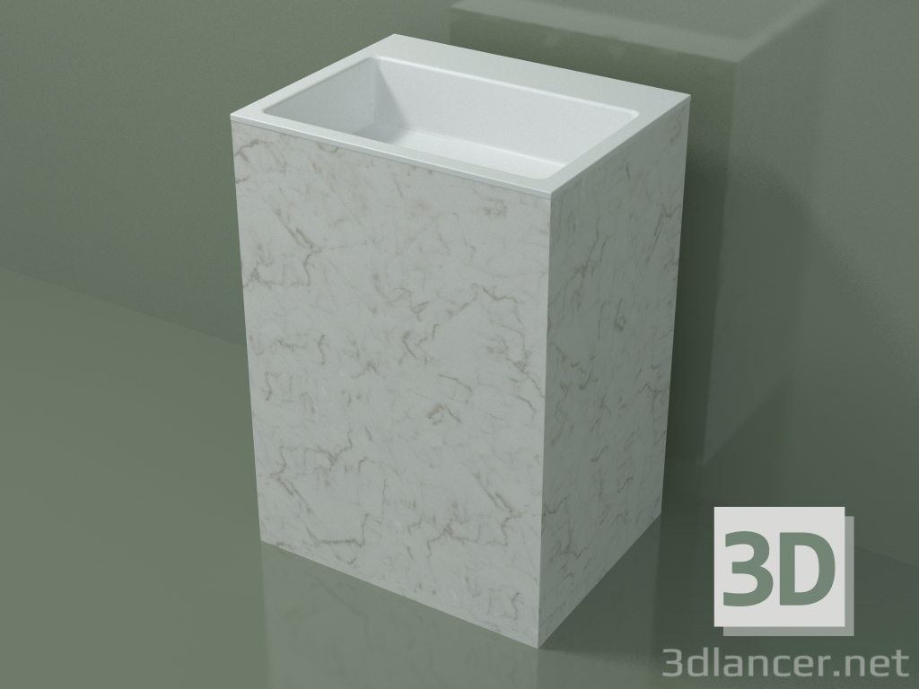 modello 3D Lavabo freestanding (03R136303, Carrara M01, L 60, P 48, H 85 cm) - anteprima