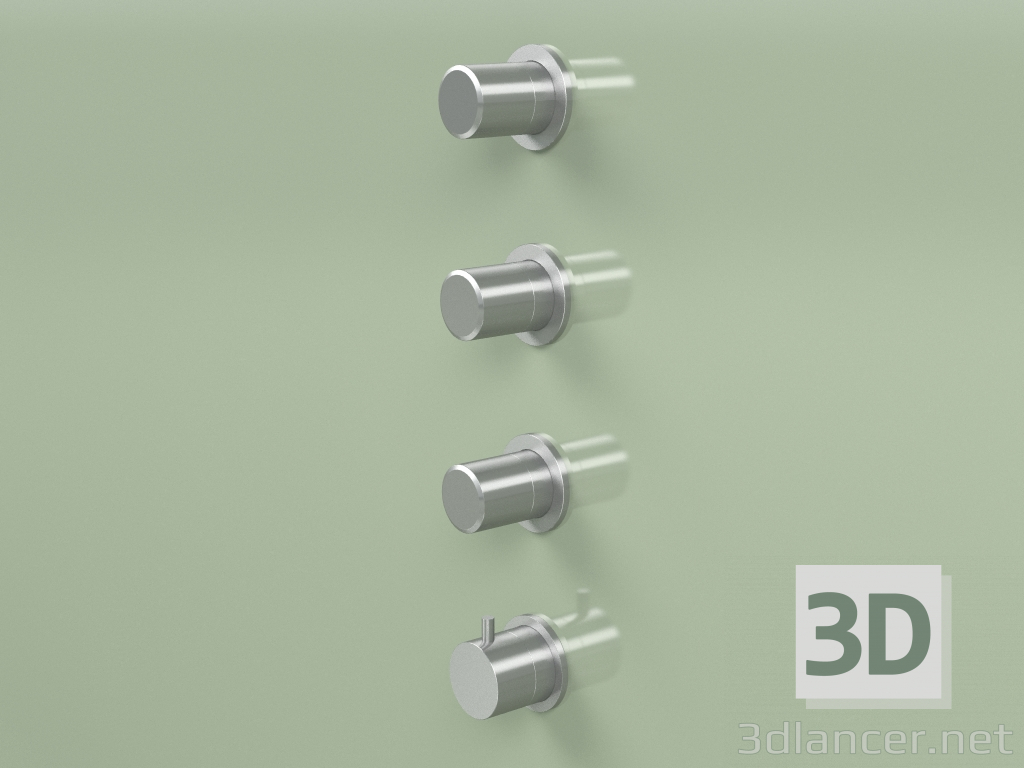 3d model Thermostatic mixer set with 3 shut-off valves (16 50, AS) - preview