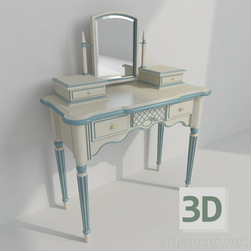 modello 3D make-up table - anteprima