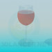 modello 3D Un bicchiere di vino - anteprima