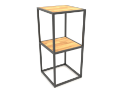 Square console rack (WOOD, 40x40x86, 2 shelves)