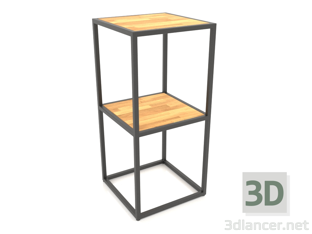 Modelo 3d Rack de console quadrado (MADEIRA, 40x40x86, 2 prateleiras) - preview