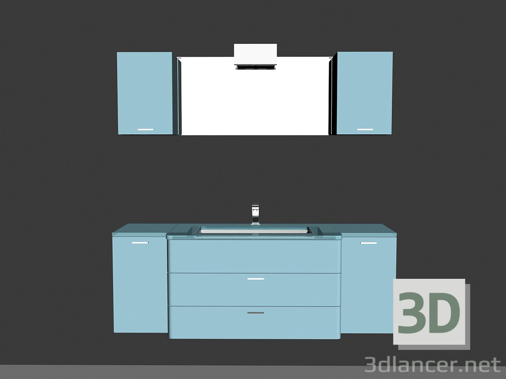 3d модель Модульная система для ванной комнаты (композиция 26) – превью