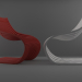 modello 3D di Sedie bianche rosse comprare - rendering