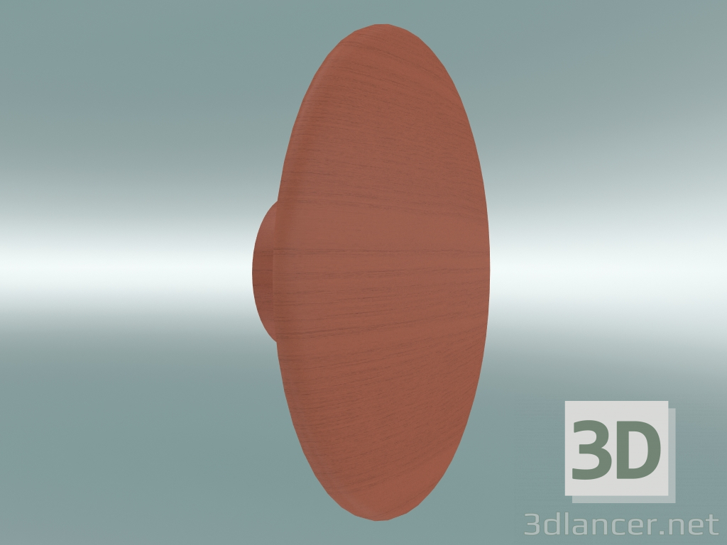 modello 3D Appendiabiti Dots Wood (Ø17 cm, Tangerine) - anteprima
