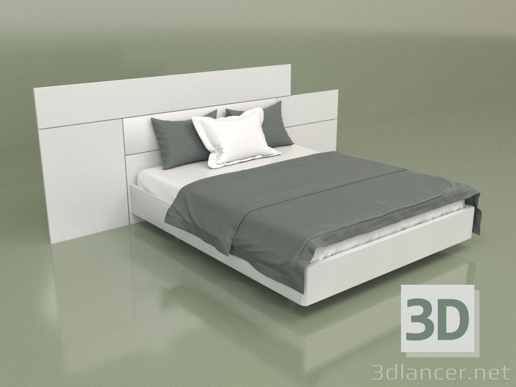 3d модель Кровать двуспальная Lf 2016 (Белый) – превью