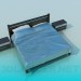 3d модель Двухспальная кровать с тумбочками – превью