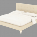 3d model cama doble con cuero guarnecido LTTOD1-199 - vista previa