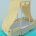3D Modell Bett mit Baldachin - Vorschau