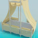 3D Modell Bett mit Baldachin - Vorschau