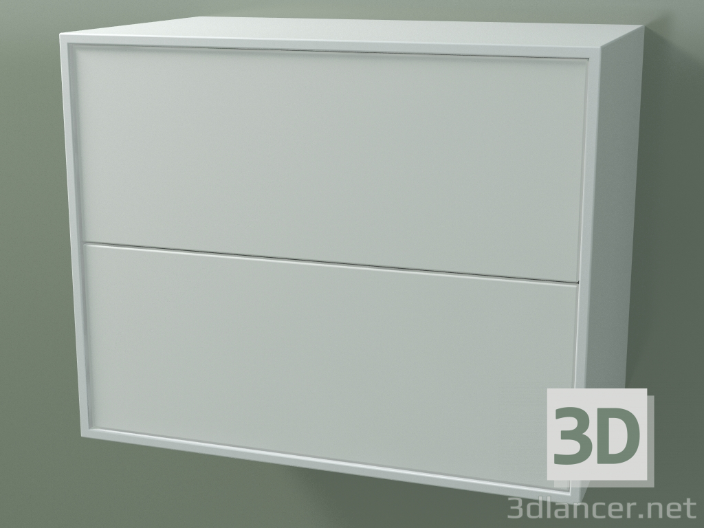 3D Modell Doppelschublade (8AUBCA01, Gletscherweiß C01, HPL P01, L 60, P 36, H 48 cm) - Vorschau