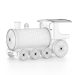 3d wooden toy train model buy - render
