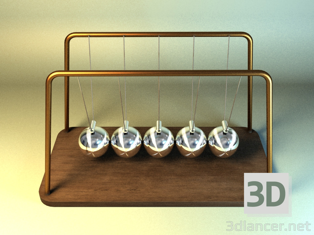 Cuna de Newton 3D modelo Compro - render