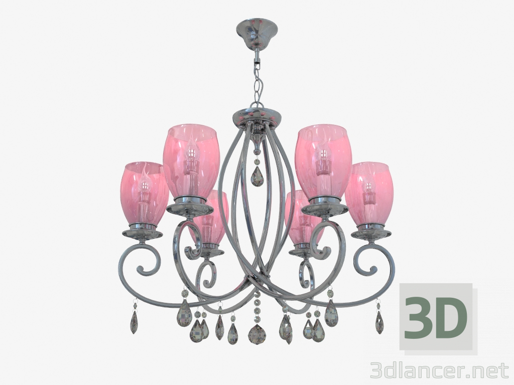 3d model Suspended chandelier Magenta (3923 6) - preview