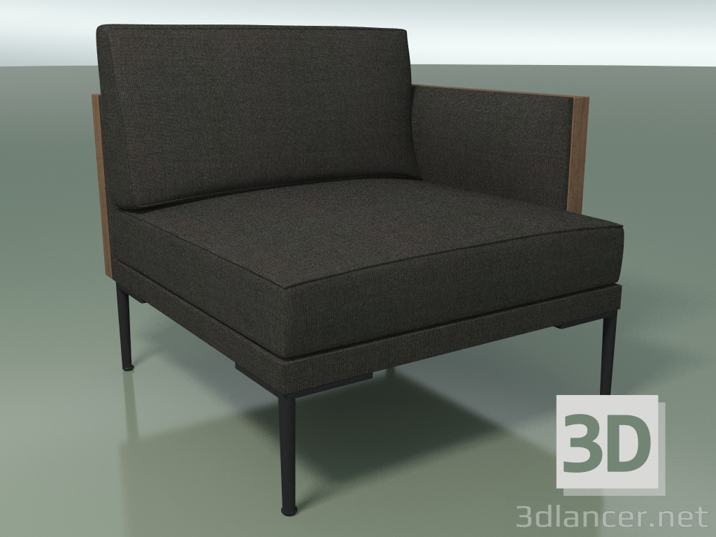3d model End module 5213 (armrest on the left, Walnut) - preview