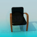 3d model Chair with armrest (natural wood) - preview