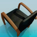 modello 3D Sedia con bracciolo (legno naturale) - anteprima