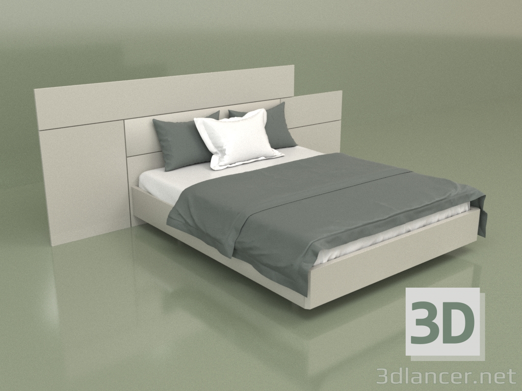 3d модель Кровать двуспальная Lf 2016 (Пепельный) – превью