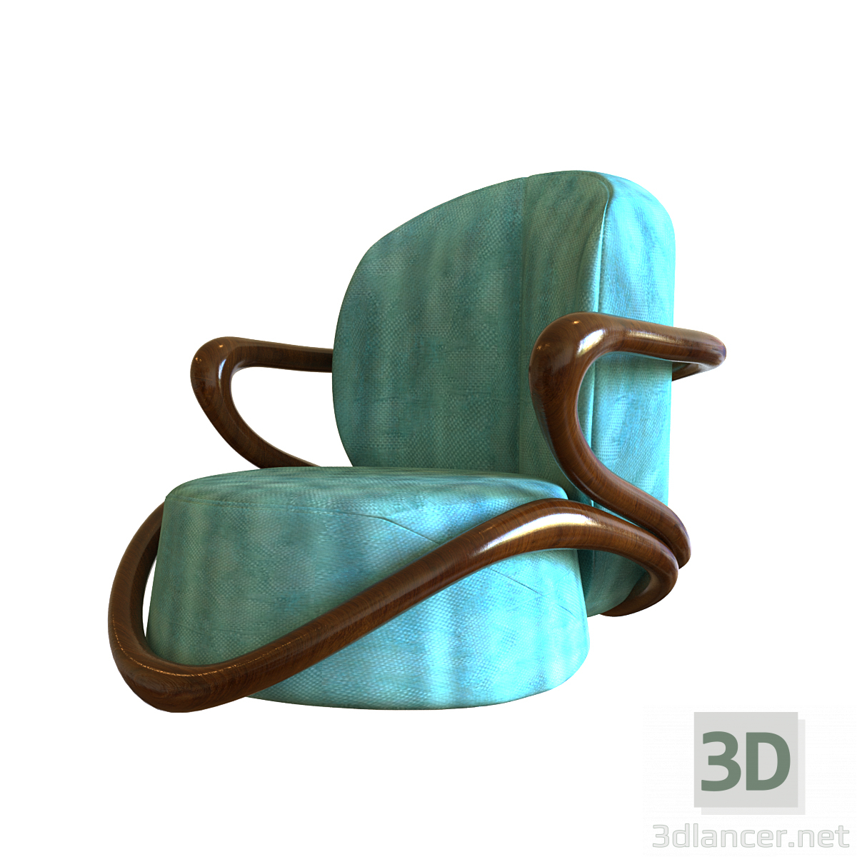 3d модель Крісло м'яке з тканини – превью