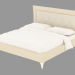 3d model cama doble con cuero guarnecido LTTOD2-207 - vista previa