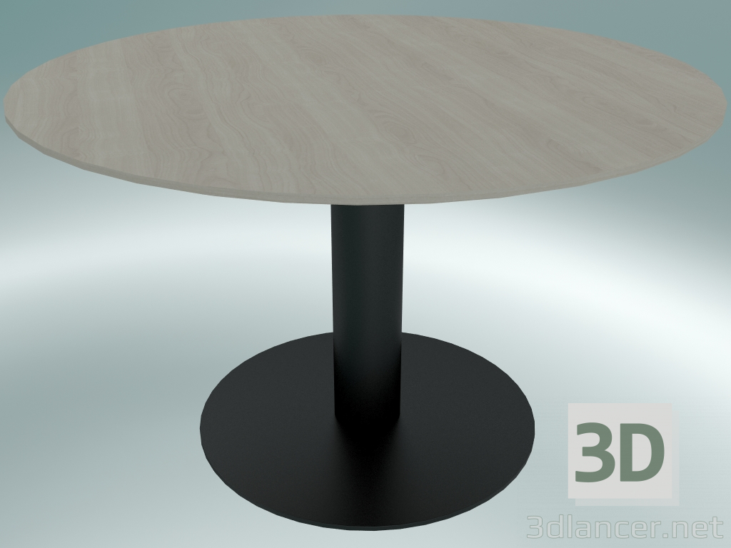 3D modeli Yemek masası arası (SK12, Ø120cm, H 73cm, Mat Siyah, Beyaz boyalı meşe) - önizleme