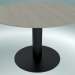 3D modeli Yemek masası arası (SK12, Ø120cm, H 73cm, Mat Siyah, Beyaz boyalı meşe) - önizleme