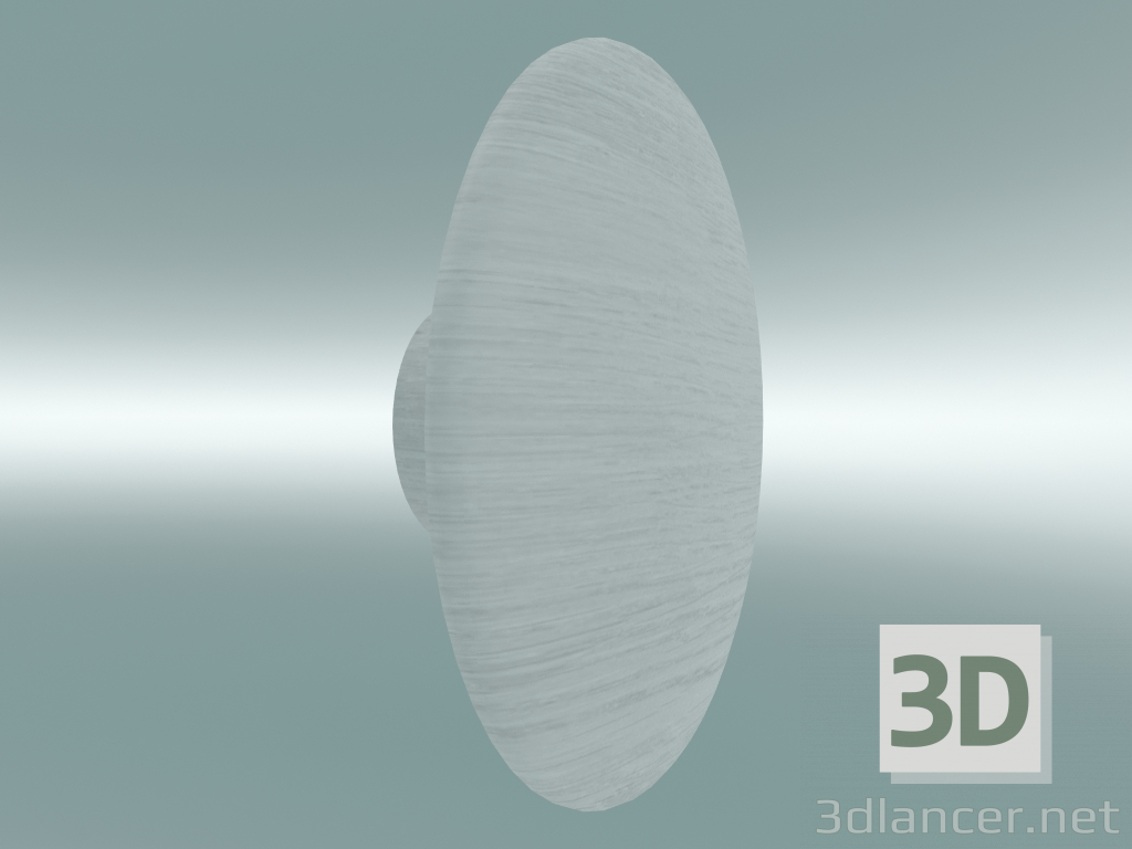 modello 3D Appendiabiti Dots Wood (Ø17 cm, Bianco) - anteprima