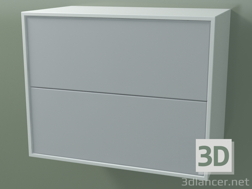 modello 3D Scatola doppia (8AUBCA01, Glacier White C01, HPL P03, L 60, P 36, H 48 cm) - anteprima